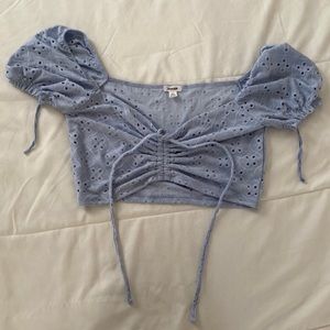 Garage Blue Drawstring Top